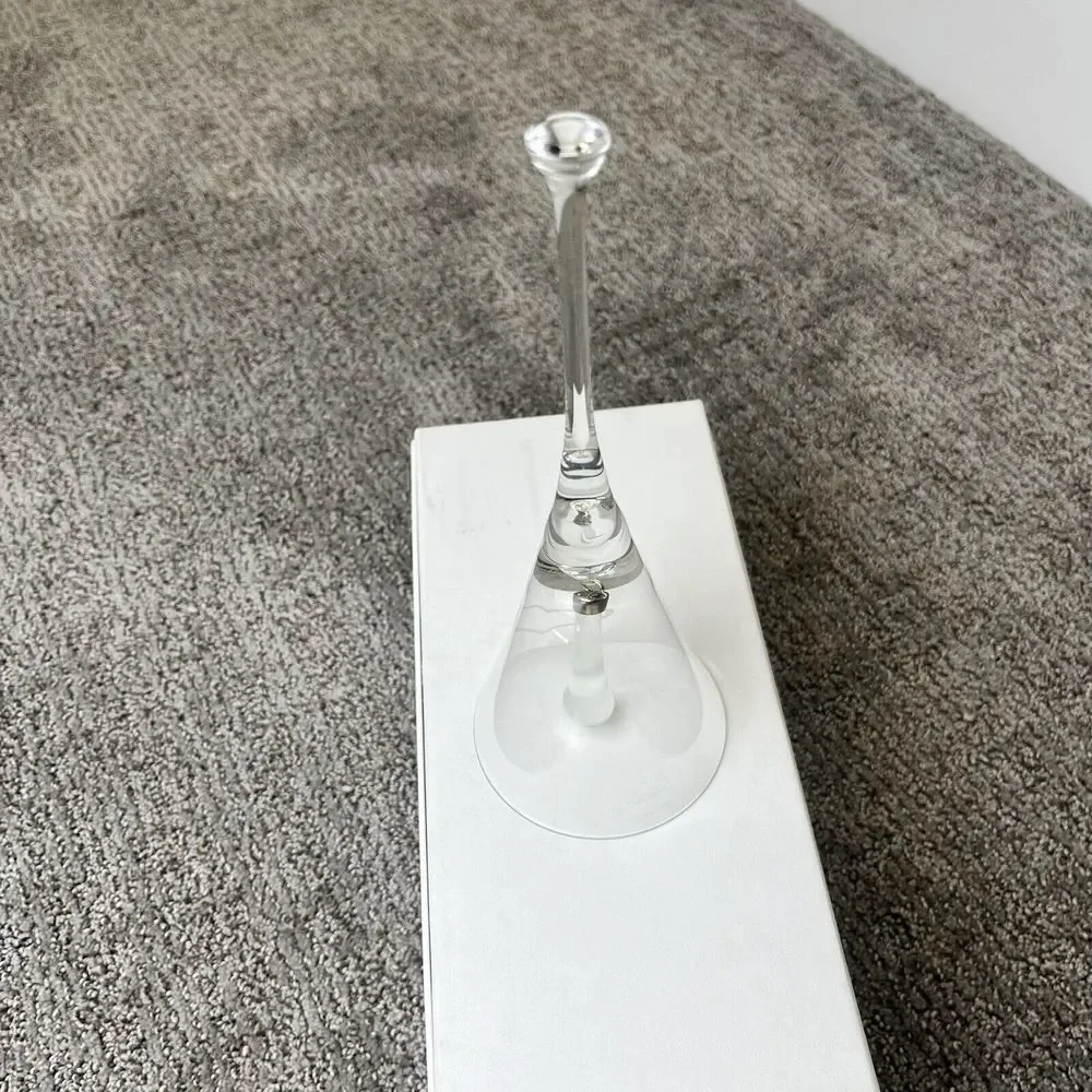 Wedgwood Vera Wang Crystal Stiletto Heart Bell‎ Made In Germany Wedding Gift NIB